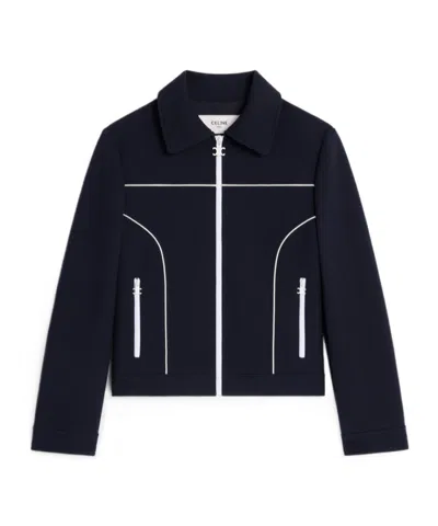 Celine Long-sleeved Wool Casual Jacket In Black