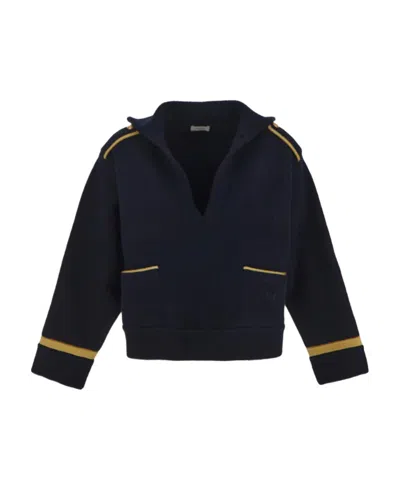 Celine Long-sleeved Wool Casual Jacket In Blue