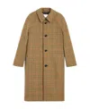 Celine Long-sleeved Wool Coat In Brown