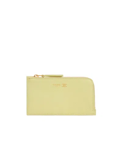 Celine Long Zipped Card Holder In Supple Grained Calfskin