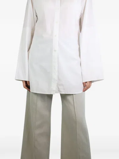 Pre-owned Celine Long-sleeve Button-up Shirt In White