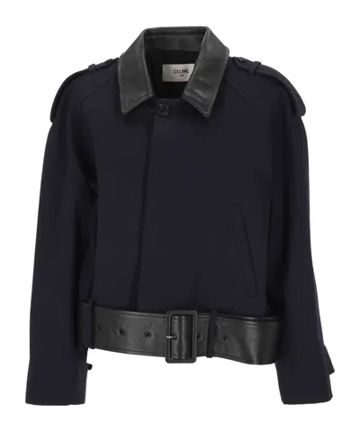 Celine Long-sleeve Casual Jacket In Blue