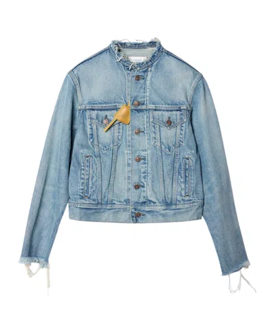 Celine Long-sleeve Denim Jacket In Blue