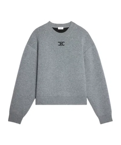 Celine Long-sleeve Knit Top In Gray