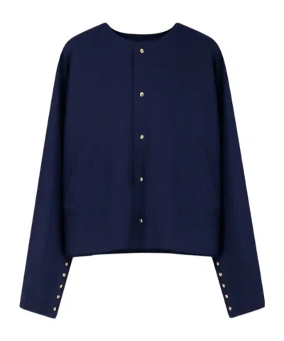 Celine Long-sleeved Casual Jacket In Blue