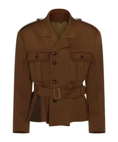 Celine Long-sleeved Casual Jacket In Brown