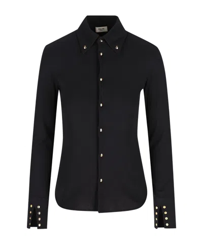 Celine Long-sleeved Shirt In Black