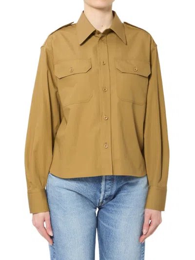 Celine Long-sleeved Shirt In Brown