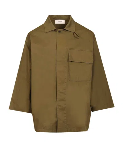 Celine Long-sleeved Shirt In Green