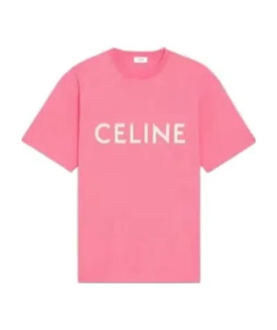 Celine Loose  T-shirt In Cotton Jersey In Pink