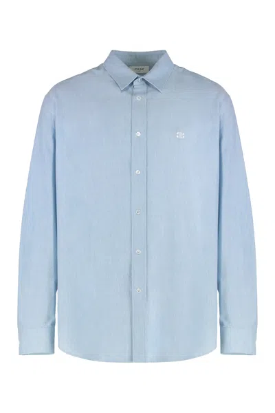 Celine Loose Cotton Chambray Shirt In Multi