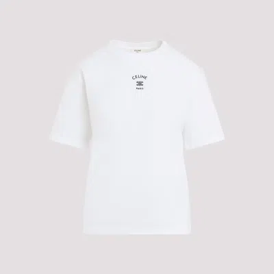 Celine Loose Cotton T-shirt For Women In White