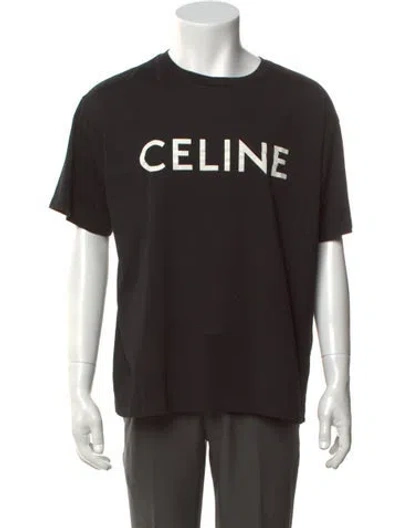 Pre-owned Celine Loose Graphic Print T-shirt In Black