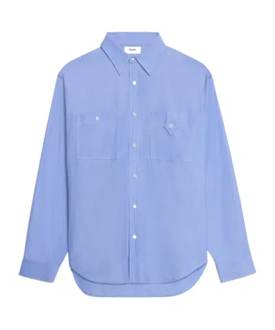 Celine Loose Shirt In Cotton Poplin In Blue