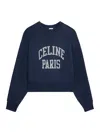Celine Loose Sweatshirt In Brushed Cotton Fabric In Blue