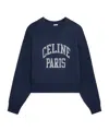 Celine Loose Sweatshirt In Cotton Fleece In Blue