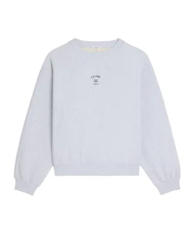 Celine Loose Sweatshirt In Cotton Fleece In Gray