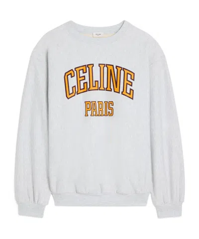 Celine Loose Sweatshirt In Cotton Fleece In Gray