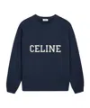 Celine Regular Sweatshirt In Brushed Cotton Fabric In Blue