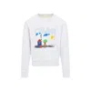 Celine Light Grey Printed Sweatshirt In Gray