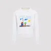 Celine Light Grey Printed Sweatshirt In White