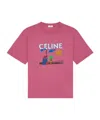 Celine Loose T-shirt In Cotton Jersey In Pink