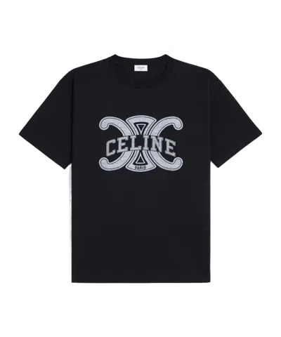 Celine Loose T-shirt In Cotton Jersey In Black