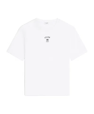 Celine Loose T-shirt In Cotton Jersey In White