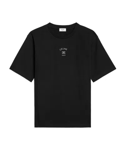 Celine Loose T-shirt In Cotton Jersey In Black