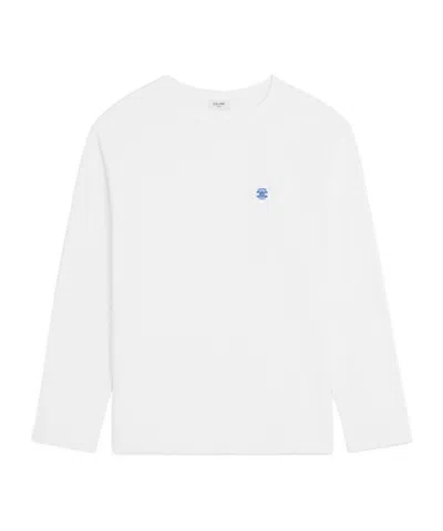 Celine Loose T-shirt In Cotton Jersey In White
