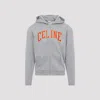 Celine Grey Logo Solid Pattern Sweatshirt In Gray