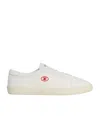Celine Lou Low-top Lace-up Sneaker With Triomphe Application In Canvas And Calfskin In White