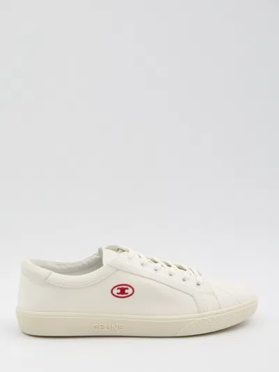 Celine Lou Low Sneakers In White