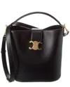 Celine Louise Medium Leather Bucket Bag In Black