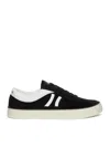 Celine Logo-print Leather-trimmed Suede Sneakers In Black