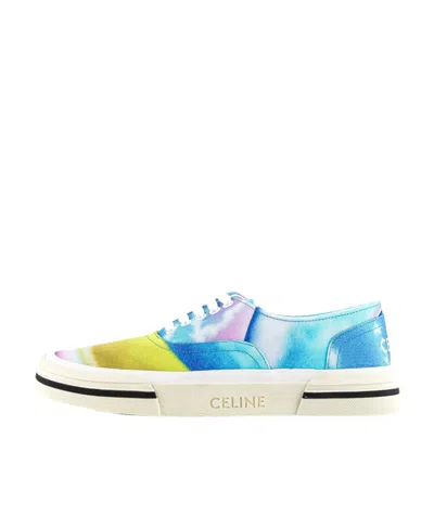 Celine Low Lace-up Sneakers In Blue