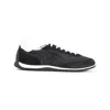 Celine Leather And Suede-trimmed Logo-embroidered Shell Sneakers In Black