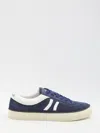 Celine Leather-trimmed Suede Sneakers In Blue
