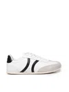 Celine White Calfskin Sneakers With Suede Inserts For Men In White