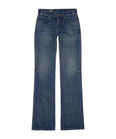 Celine Low Waist Horn Jeans In Blue
