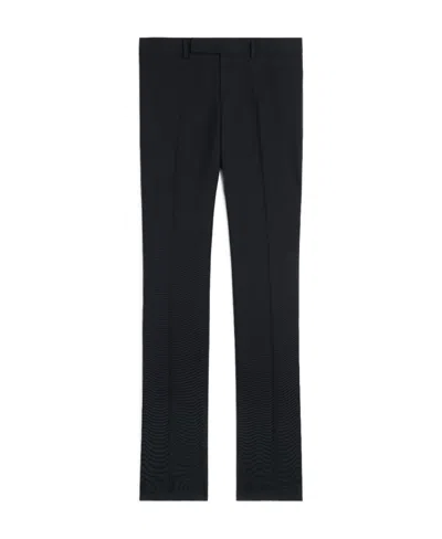 Celine Low-waisted Wool Casual Trousers In Black