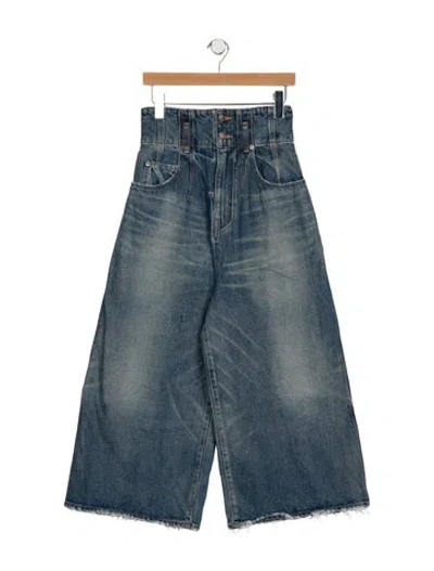 Pre-owned Celine Low-rise Wide Leg Jeans In Blue