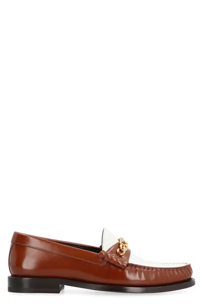 Celine Malaquais Triomphe Loafer In Polished Bullskin In Brown