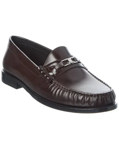 Celine Luco Triomphe Leather Loafer In Brown