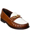 Celine Luco Triomphe Leather Loafer In Brown