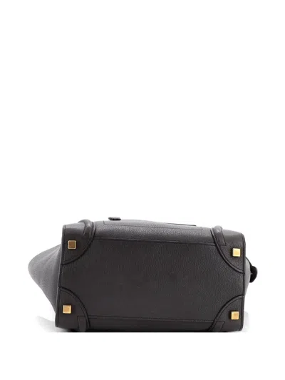 Pre-owned Celine Luggage Bag Grainy Leather Micro Tote Bag In Brown