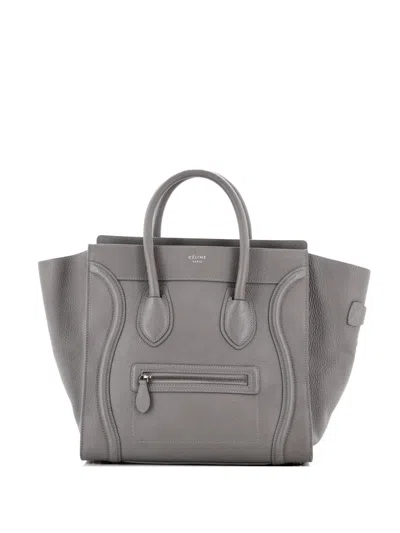 Pre-owned Celine Luggage Bag Grainy Leather Mini Tote Bag In Gray