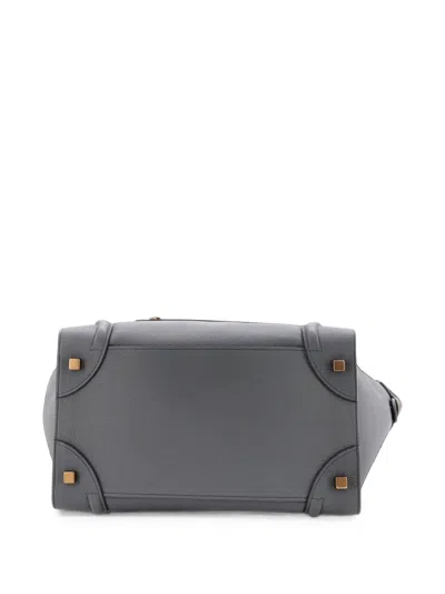 Pre-owned Celine Luggage Bag Grainy Leather Mini Tote Bag In Grey