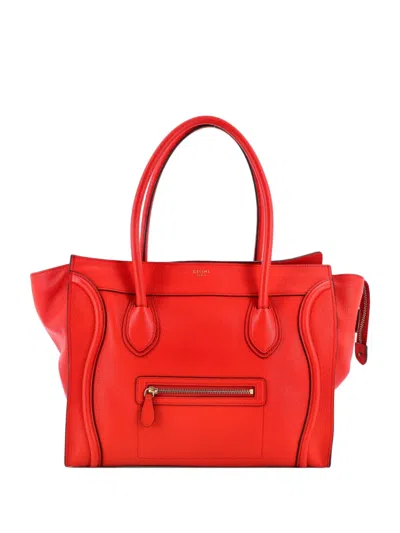 Pre-owned Celine Luggage Bag Leather Shoulder Bag In Red