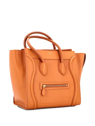 Pre-owned Celine Luggage Bag Smooth Leather Mini Tote Bag In Brown